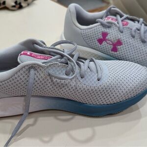 Under Armour Women’s Pursuit Running Shoes - Light Gray with Pink